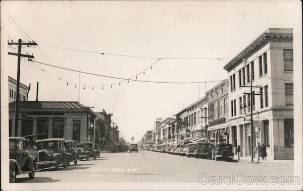 Looking Along Street Santa Rosa California