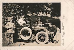 Four Men With Guns Posing On and Near a Car 09 Santa Cruz, CA Postcard Postcard Postcard