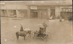 Carriage in a Flood Postcard