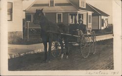 A Woman Sitting in a Horse Drawn Carriage Santa Cruz, CA Postcard Postcard 
