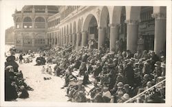 People Sitting on Casino Steps Postcard