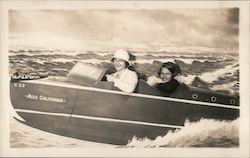 Miss California - Girls in Boat, Studio Photo Postcard