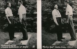 Mystery Spot, Demonstrating Visable Difference of Height Postcard