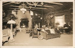 Lobby-Brookdale Lodge Postcard