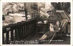 Real Relaxation on a cabin Porch at Griffin's Redwood Grove Postcard