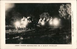 Army Tanks Advancing on a Night Problem Postcard