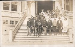 School Children on Steps Postcard