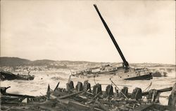 Ship Stranded In Monterey Bay Postcard
