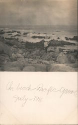 On Beach Pacific Grove Postcard