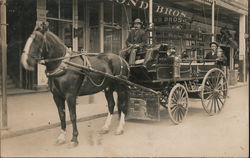 Horse Drawn Fire Engine Wagon Postcard