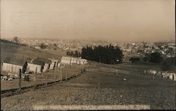 Poultry Ranch, City in Distance Postcard