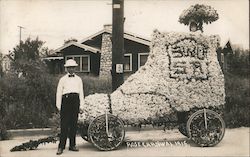 Rose Carnival 1916 Flower Float Roller Skate Postcard