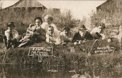 A Group of People Not Fishing - Santa Rosa Admission Day 1911 Postcard