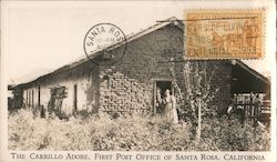 The Carrillo Adobe, City's First Post Office Postcard