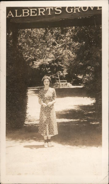 Alberts Grove photo with woman in spotted dress Monte Rio California