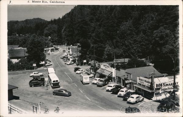 Aerial View- Bob's Market Monte Rio California J.A. Cunnington