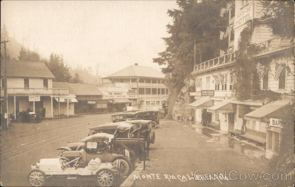Cars Parked In Front of Stores Monte Rio California