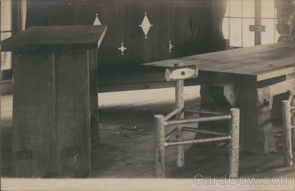 Rustic furniture in cabin Fort Ross California