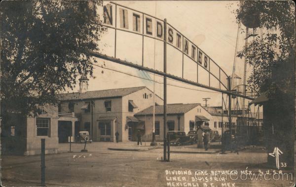 Dividing Line Between Mexico and U.S.A. Mexicali BC