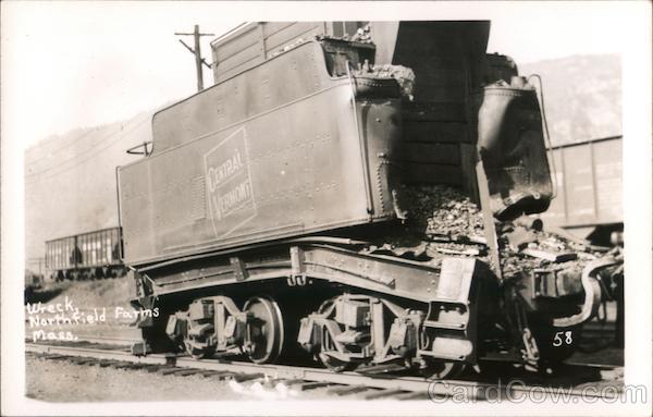 Coal Tender, Central Vermont Railroad Wreck Northfield Farms