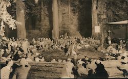 Campfire Meeting - Bohemian Grove Campground Postcard