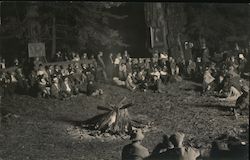 People Around a Campfire, Bohemian Grove Postcard