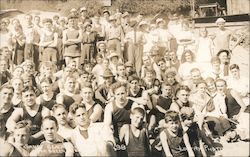 Sandy Beach, Large group picture of people in swimming attire Postcard