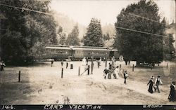 Camp Vacation - People Getting Off the Train Postcard