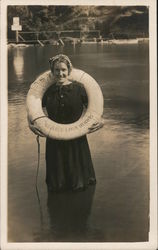 Woman Life Preserver, Russian River Heights Postcard