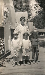 Women, Patriotic Children, El Pajaro Springs Postcard