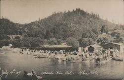 July 4th 1909, People in Canoes Monte Rio, CA Rhea Foto Postcard Postcard Postcard