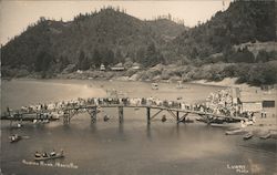 People on a Foot Bridge - Russian River Monte Rio, CA Lowry Photo Postcard Postcard Postcard