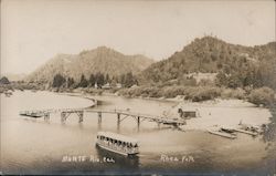 A Large Boat and a Foot Bridge Monte Rio, CA Rhea Foto Postcard Postcard Postcard