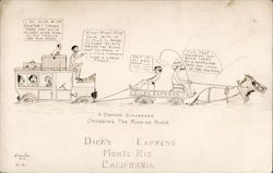 Dick's Express Cartoon A Common occurene crossing the Russian River. Postcard