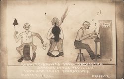 Cartoon: Garne T.C. Bown's Ideal Orchestra Dancing at the pavilion Come and enjoy yourselves Postcard