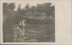 Swimming in the Russian River Postcard