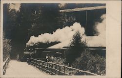 A Train Parked at the Train Station Postcard
