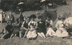 Bathers at Sandy Beach Postcard