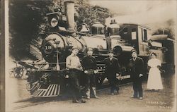 Locomotive 19 with crew Monte Rio Cal California Rhea Foto Postcard Postcard Postcard