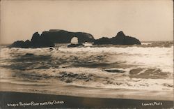 Where Russian River Meets the Ocean Jenner, CA Lowry Photo Postcard Postcard Postcard