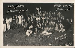 Clam Bake at Haunted House - July 3rd, 1922 Postcard