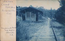 Station Camp Meeker railroad tracks Postcard