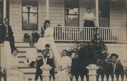 People on the Porch of a House Postcard