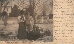 Two Women in the Snow Postcard