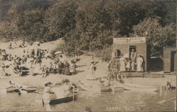 Sandy Beach Bathing Postcard