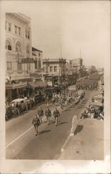WWII Soldiers Marching in a Parade Postcard