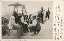 Negro Idlers, Waiting For Jobs Black Americana Postcard Postcard Postcard