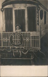 A Little Boy on the Back of a Train St. Louis Limited Postcard