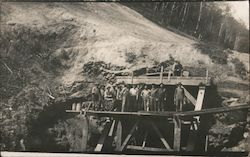 Men Standing on a Platform Near a Mine Entrance Postcard