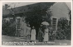 Mr. and Mrs. Henry Ford, Mr. and Mrs. Thomas A. Edison, Laboratory Fort Myers, FL Postcard Postcard Postcard